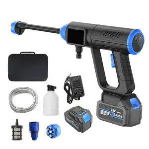 Portátil Bateria Elétrica Alimentado Automático de Alta Pressão Sem Fio Car Washer Cordless Pressão Lavadora com 6 em 1 Bico