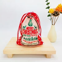 Sac de rangement de cadeaux de Noël en polyester écologique personnalisé avec impression durable et design de mode pour offrir des cadeaux