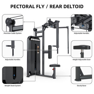 Máquina de ejercicios para pectorales con brazos rectos, estructura de acero de alta resistencia y rodamientos suaves para un entrenamiento de modelado muscular pectoral específico. - Product Image 1