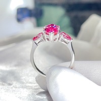 Bague pour femme en argent S925 avec 3 pierres de moissanite rose marquise 6 carats, style européen, bijoux en gros