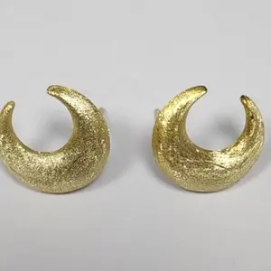 Wholesale Vintage 925 Sterling Silver Fashion Jewelry Classic 18k Gold Crescent Moon Statement Stud Earrings For Women