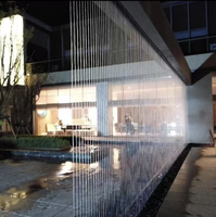 Fontaine linéaire à eau courante, cascade, rideau, fil de dessin, fontaine de pluie