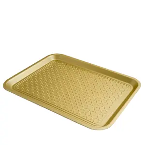 Piatto da portata in oro antiscivolo di grandi dimensioni rettangolare dal Design durevole in oro - Product Image 1