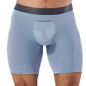 Bóxer de alta calidad para hombre, bolsa frontal larga transpirable, sólido, deportivo, gimnasio, Fitness, Modal, ropa interior para hombre, Calzoncillos Bóxer - Product Image 1