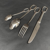 Ensemble de couverts en acier inoxydable 304, couteau, fourchette, cuillère en forme d'anneau, argenterie dorée, vaisselle pour hôtel, restaurant