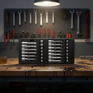 102/21H Socket <b>Set</b> 21 <b>Pc</b> Metric Chrome Vanadium Steel Automotive Repair Tool Kit - Product Image 3