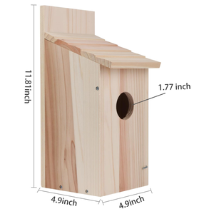 Nichoir à oiseaux en bois non fini pour l'extérieur, artisanat pour enfants, liquidation - Product Image 4