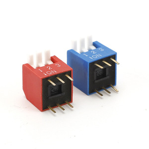 DPL-03 Kırmızı Renkli Uzun Aktüatörlü SPST Standart Piyano Tipi <span class=keywords><strong>3</strong></span> Pozisyonlu Altın Kaplama Terminalli Delikten Montajlı Dip Switch - Product Image 4