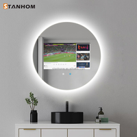 STANHOM Miroir intelligent rond mural avec rétroéclairage LED, WiFi Android, pour salle de bain