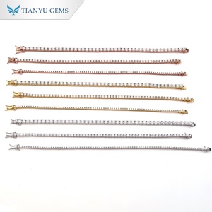 Bracelet tennis Tianyu Gems en argent 925, moissanite ronde sertie en canal, plaqué or blanc classique, bijoux de mariage - Product Image 3