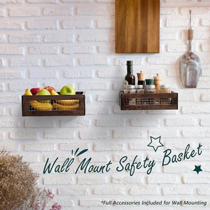 Wooden Storage <b>Basket</b> With Handles 12x8.5x4 Inch Solid Wood Organizer For Fruits <b>Vegetables</b> Cosmetics Desktop Use - Product Image 4