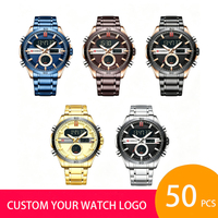 CURREN 8384 Tersedia 1 Pcs Logo Kustom 50 Pcs Produsen Oem Odm Desain Dial Mewah Jam Tangan Digital Quartz Pria untuk Pria