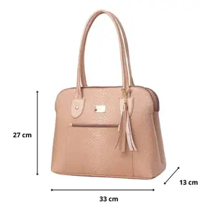 Sac à main en cuir rose doré pour femme Fana Idalia, avec chaîne, motif Saffiano, pour usage quotidien - Product Image 4