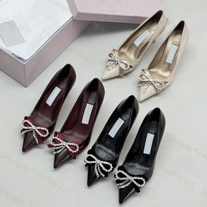 Luxury Brand Ladies JyCoo High Quality Wedges Heels Black Leather Slip-On Lightweight Chunky Fashion Trend Summer Autumn <b>Pointed</b> - Product Image 1