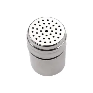 Thép không gỉ gia vị Shaker đường sô cô la bột ca cao có thể muối và hạt tiêu Shaker