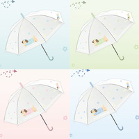Parapluie manuel Aikeling à long manche droit en fer et plastique, imprimé dessin animé, motif cœur mignon pour fille, pour adulte