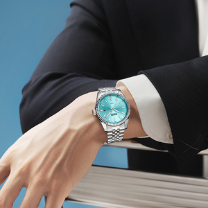 Orologio da Polso al Quarzo Mark Fairwhale per <span class=keywords><strong>Uomo</strong></span>, Ultra Sottile con Cassa da 1mm, Quadrante da 40mm, Cinturino da 20mm, Resistente all'Acqua 30M, in Acciaio Inossidabile, Analogico - Product Image 4