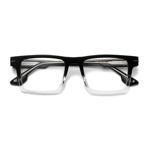 Gafas de Diseño Clásicas con Montura de Acetato Negro para Hombre, Gafas Cuadradas de Moda con Decoraciones Elegantes - Product Image 1