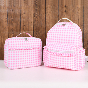 Wholesale Kids Name <strong>School</strong> Bag <strong>Large</strong> Nylon Book Bag Monogram Ruffle Gingham <strong>School</strong> <strong>Backpack</strong> - Product Image 3