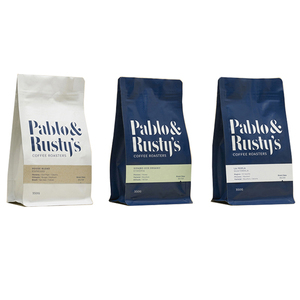 Bolsa de plástico con estampado personalizado, <span class=keywords><strong>250g</strong></span>, 340g, 500g, Pla Biodegradable, con fuelle lateral, embalaje de papel de aluminio Mylar, bolsa de café de fondo plano con válvula