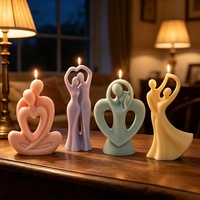 Moule en silicone en forme de couple pour bougies d'aromathérapie, plâtre, résine, ciment et ornements décoratifs DIY pour mariage