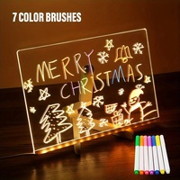 Tableau de dessin LED, tableau d'affichage lumineux avec 7 stylos colorés, tableau de messages DIY effaçable, tableau de peinture, nouveauté pour fêtes G25-95
