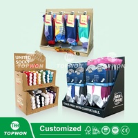 Présentoir en papier en carton pour supermarché au détail personnalisé présentoir au sol vêtements chaussettes pantalon cintre présentoir pour sous-vêtements