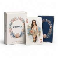 Cartes à Jouer Personnalisées en Aquarelle Thème Côte Espagnole, Portrait de Couple, Jeu de Poker, Cadeau de Mariage, Service Tout-en-un