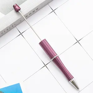 YS28 2023 핫 세일 새로운 디자인 플라스틱 구슬 펜 UV 도금 빛나는 다채로운 구슬 펜