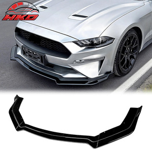 Compatible con Ford Mustang Ecoboost 2018-2023, Labio de Parachoques Delantero Estilo IKON, Negro Brillante - Product Image 1
