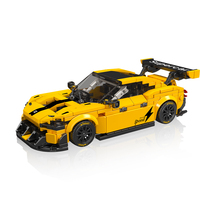 MOULD KING 27149 Supercar Cabriolet Jaune en Briques de Construction, Véhicule de Course avec Boîte de Présentation, Briques MOC, Jouets pour Garçons, Cadeau