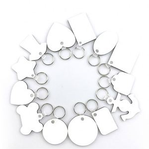 Wholesale Sublimation <b>Key</b> Ring Heat Transfer <b>Key</b> <b>Chain</b> DIY Printing Sublimation Blank MDF Wood Keychains - Product Image 1
