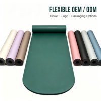 Tapis de sport rectangulaire en PU à extrémités semi-rondes, personnalisable, avec base anti-rayures et antidérapante, rembourré, pour appartement et salle de sport