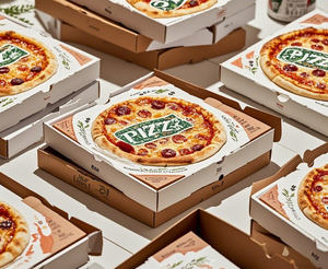 Bán buôn tùy chỉnh sóng bánh <span class=keywords><strong>pizza</strong></span> hộp nâu kraft giấy với xử lý in thiết kế thân thiện với môi Takeaway container thực phẩm - Product Image 3