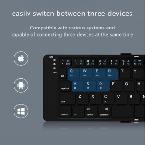 Mini <b>Wireless</b> Foldable <b>Keyboard</b> 3Device Sync Rechargeable <b>Wireless</b> <b>Keyboard</b> for Pad Tablet Phone Windows Mac Folding <b>Keyboard</b> - Product Image 4