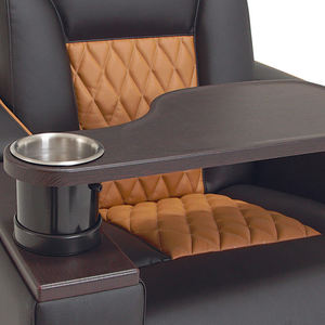 럭셔리 모던 확장 가능한 리클라이닝 마사지 홈 시어터 가죽 시네마 좌석 라운지 소파 두 컵 홀더 - Product Image 4