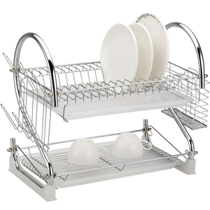 <span class=keywords><strong>De</strong></span> doble nivel plato <span class=keywords><strong>de</strong></span> metal estante <span class=keywords><strong>de</strong></span> cocina secado <span class=keywords><strong>escurridor</strong></span> bastidores plato <span class=keywords><strong>escurridor</strong></span> - Product Image 3