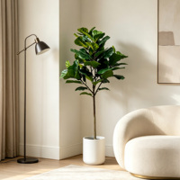 Plante artificielle Ficus lyrata très vendue, grande plante artificielle en pot pour la décoration intérieure de la maison et du bureau