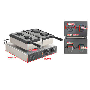 เครื่องทำวาฟเฟิลแบบไทยากิไฟฟ้า2ชิ้น, เครื่องทำวาฟเฟิลแบบเปิดปาก110V/220V เครื่องทำวาฟเฟิลนิ้วเครื่องทำวาฟเฟิลขนาดเล็กสำหรับมืออาชีพ - Product Image 1