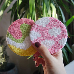 Cadeau personnalisé de la Saint-Valentin mignon coeur motif poinçon aiguille sous-verres tasse tapis écologique polyester coton moderne pour bureau chaud - Product Image 2