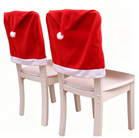 Housse de chaise en forme de bonnet de Père Noël, très vendue, pour décoration de table de Noël, ornement de fête, cadeau, vente en gros