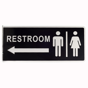 Nhà sản xuất tùy chỉnh hai mặt kim loại nhà vệ sinh dấu hiệu, nhôm phòng tắm dấu hiệu cho nhà và văn phòng - Product Image 3