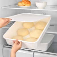 Boîte de Fermentation et de Stockage de Pâte en PP, Bac de Levage de Pain avec Couvercle, Conteneur Rectangulaire de Qualité Alimentaire pour Cuisine