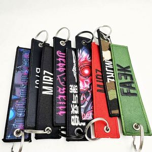 Hot Sale 3D Embroidery Keychain with Double-Sided Woven Label Aircraft Aviation Themed Dual-Sided Luggage <b>Tag</b> for Gifts - Product Image 4