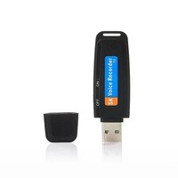 Mini Grabadora de Voz Portátil Negra con Batería de Litio Integrada, Interfaz USB 2.0, Formato WAV, 64GB de Memoria, Grabadora Digital Tipo Bolígrafo