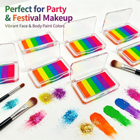Palette de peinture corporelle néon 6 couleurs pour maquillage de fête, Halloween, cosplay, art UV, arc-en-ciel, à base d'eau, pour visage et bébé - Grande Vente