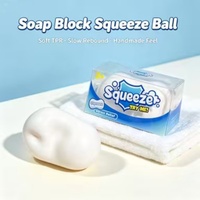 Jouet anti-stress à récupération lente, bloc de savon souple en TPR, avec boîte cadeau, son craquant