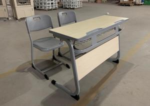 Mesa de estudio de madera para niños, mueble escolar de dos plazas, Banco de clase - Product Image 4