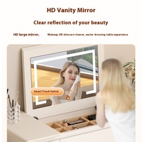 2025 nouveau modèle en bois massif rabattable coiffeuse crème Style poitrine tiroirs maquillage intégré Simple moderne chambre salon