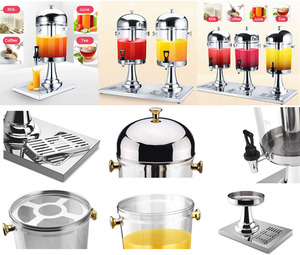 Equipo de barra de jugo Dispensador de jugo de plástico de 2 tanques para uso comercial - Product Image 3